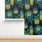 Botanical Modern Blue Large Scale Custom Removable Wallpaper by Spoonflower Peel & Stick Wallpaper 2FT Wide